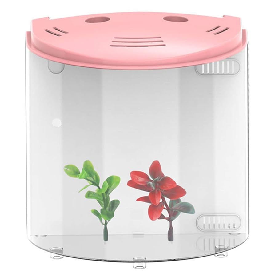 Amazon.co.jp: 金魚鉢 5Lフィッシュタンク水族館USB LEDハーフ
